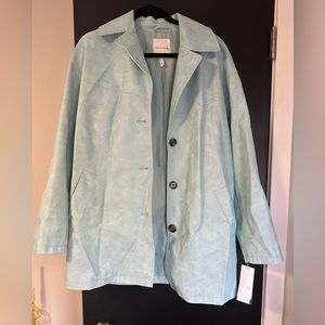 Avec les Filles leather blazer/trench jacket.